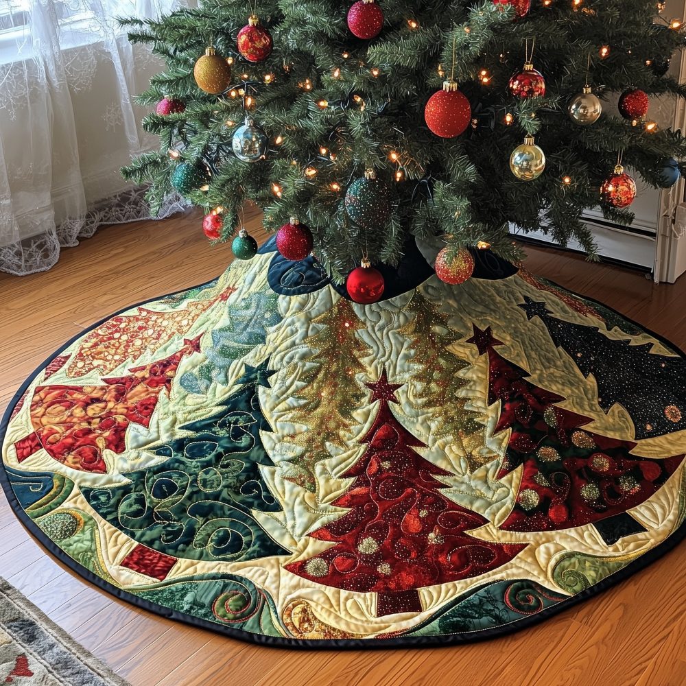 Custom Sage & Cream Holiday Tree Skirt — Handcrafted Panel Design, Luxury Soft Backing For Christmas Tree Decor, Custom Sizes Available