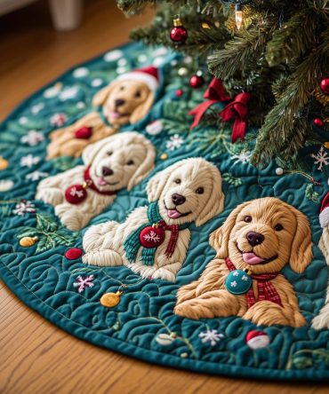 Snowball Squad Holiday Tree Skirt — Handcrafted Festive Design With Playful Characters, Custom Colors & Personalization, Premium Felt