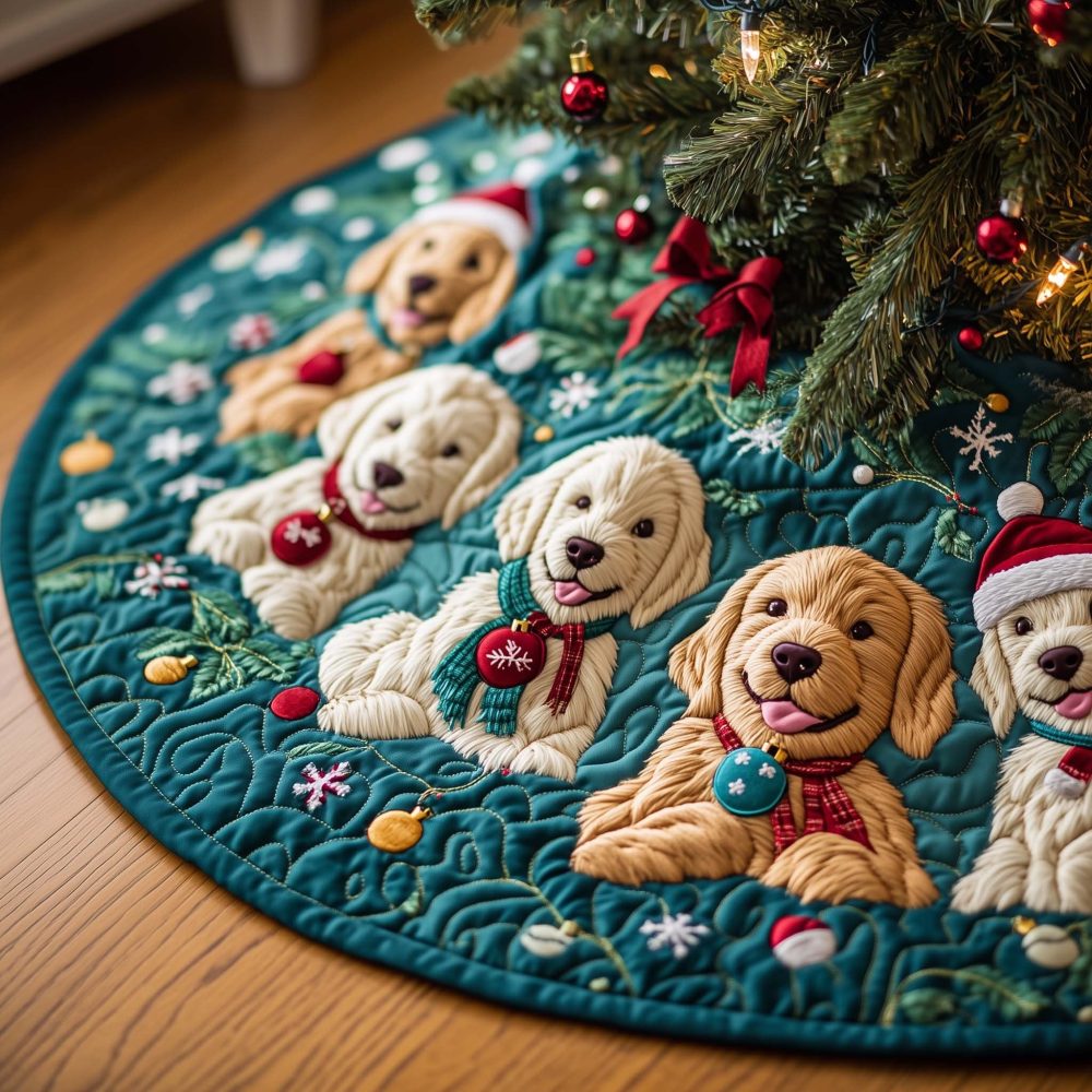 Snowball Squad Holiday Tree Skirt — Handcrafted Festive Design With Playful Characters, Custom Colors & Personalization, Premium Felt