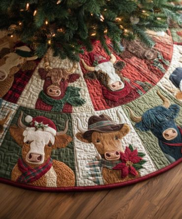 Rustic Western Party Holiday Tree Skirt — Custom Handmade Cowboy & Cowgirl Themed Christmas Tree Skirt For Country-Inspired Celebrations