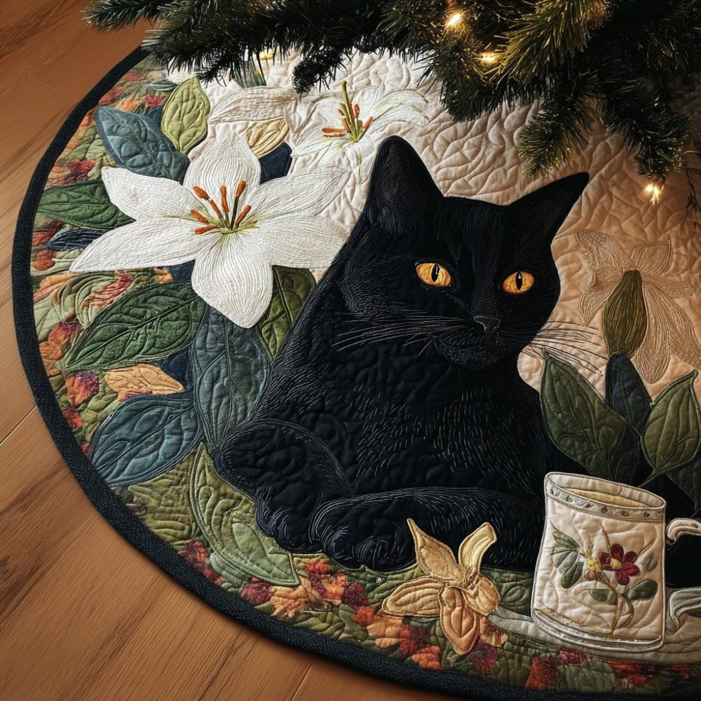 Botanical Garden Christmas Tree Skirt — Made-To-Order Floral Holiday Skirt, Premium Fabric, Custom Sizes & Color-Trim Options