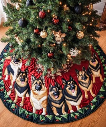 Cozy German Shepherd Dreams Tree Skirt — Soft Holiday Mat With Custom Name, Perfect Gift For Dog Owners