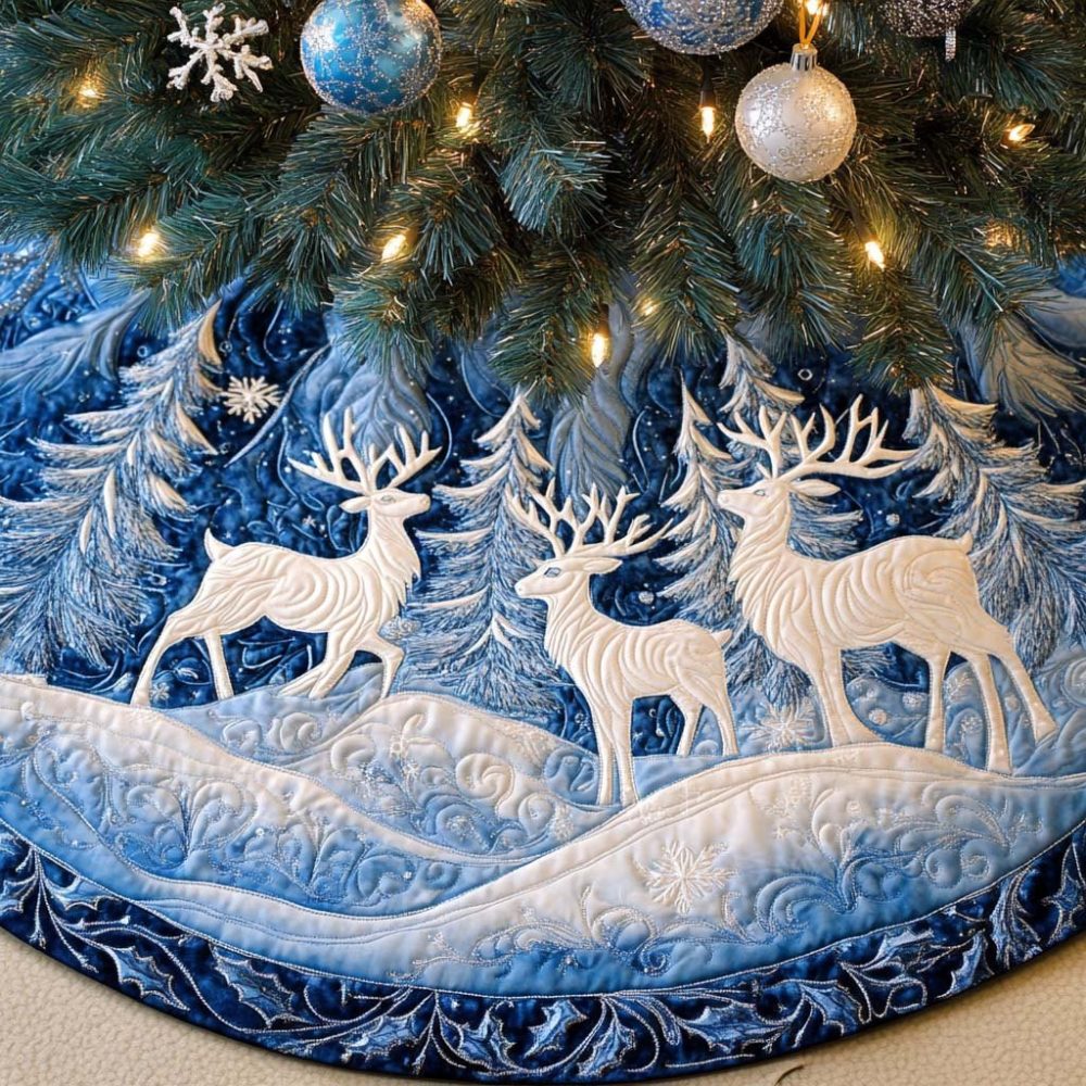 Gift Deliverer Festive Tree Skirt - Handcrafted Christmas Skirt With Playful Delivery Motifs, Custom Sizes & Durable Felt Construction