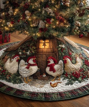 Handcrafted Gingerbread Carolers Tree Skirt - Charming Holiday Accent With Vintage Caroler Motifs, Custom Sizes & Gift Packaging