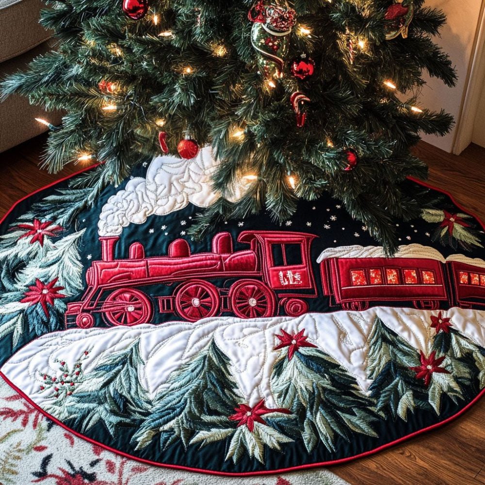 Glimmering Essence Christmas Tree Skirt — Elegant Handmade Holiday Collar, Subtle Sparkle, Premium Fabrics & Custom Size Options
