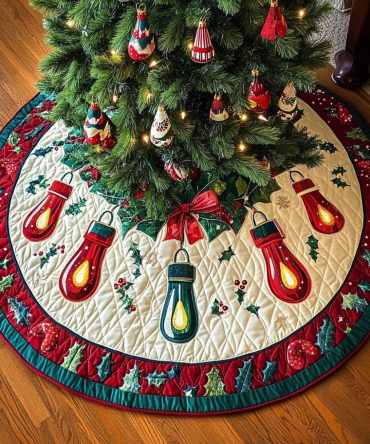 Glowing Christmas Tree Skirt — Luminous Handmade Holiday Tree Collar, Premium Fabric, Custom Sizes & Elegant Under-Tree Accent