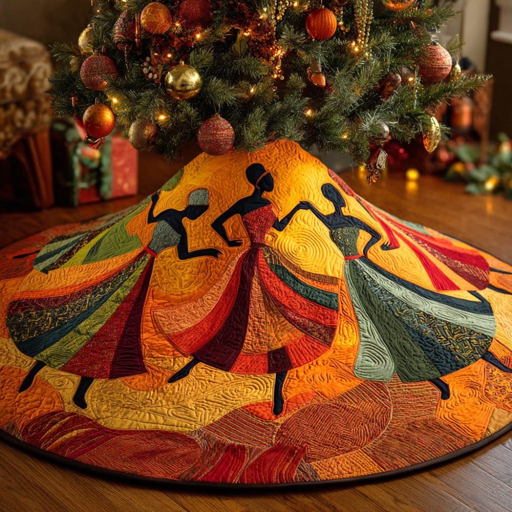Elegant Golden Queen Holiday Tree Skirt — Regal Gold Christmas Base, Made-To-Order Luxury Tree Skirt For Festive Interiors