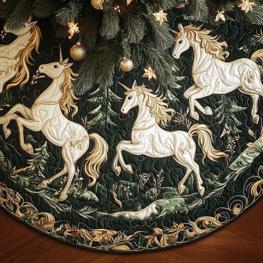 Golden Starlight Premium Tree Skirt — Sparkling Gold Star Christmas Tree Skirt, Made-To-Order Luxury Holiday Decor In Custom Sizes