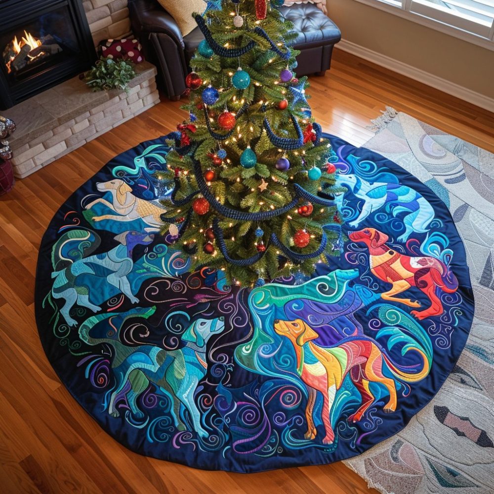Great Dane Spirit Custom Christmas Tree Skirt — Made-To-Order Handcrafted Holiday Skirt For Big Dog Lovers, Festive & Personalized