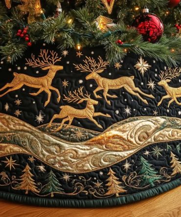 Great Flight Custom Christmas Tree Skirt — Made-To-Order Airborne-Themed Holiday Skirt, Handcrafted For Elegant Seasonal Displays