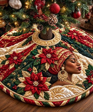 Holiday Beauty Elegant Christmas Tree Skirt - Luxury Festive Base With Velvet Trim, Customizable, Handmade Seasonal Home Decor Gift