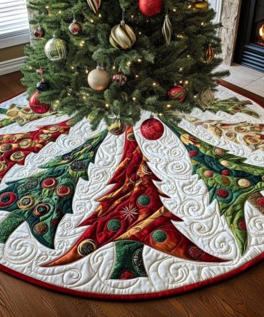 Holiday Forest Charm Tree Skirt - Rustic Woodland Christmas Tree Skirt, Custom Handmade Holiday Décor