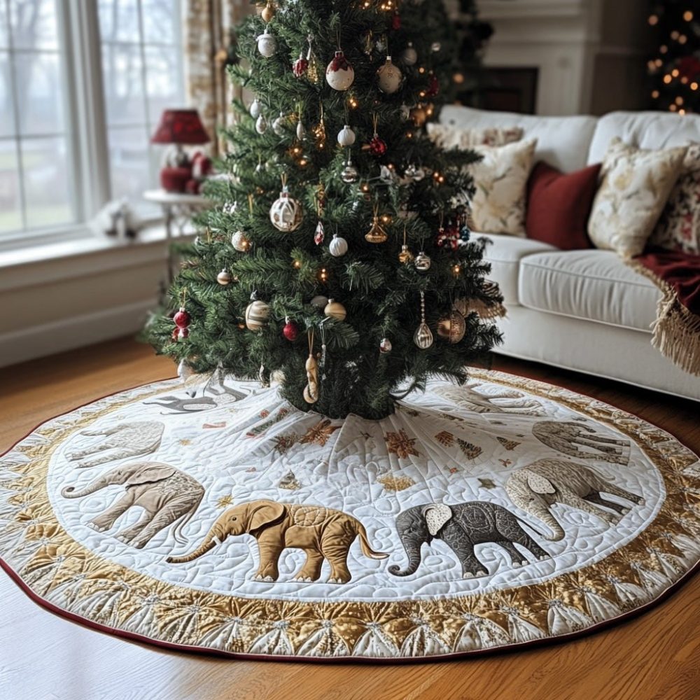 Festive Herd Tree Skirt — Custom Animal Herd Motif, Premium Felt Base, Reinforced Stitching, Handmade For Rustic & Lodge Decor