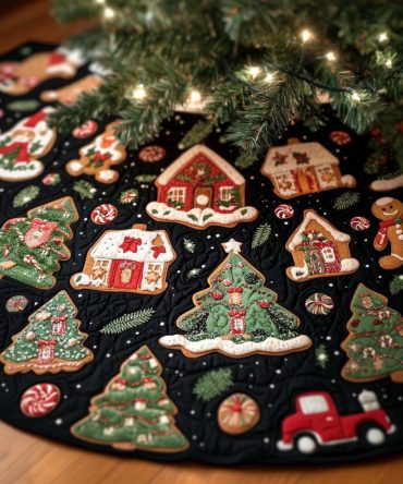 Cozy Homestead Tree Skirt — Custom Country Holiday Base, Soft Brushed Fabric, Machine Washable, Warm Rustic Design