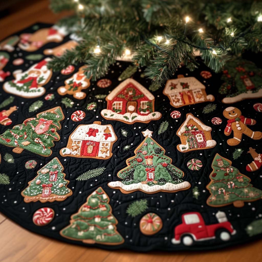 Cozy Homestead Tree Skirt — Custom Country Holiday Base, Soft Brushed Fabric, Machine Washable, Warm Rustic Design