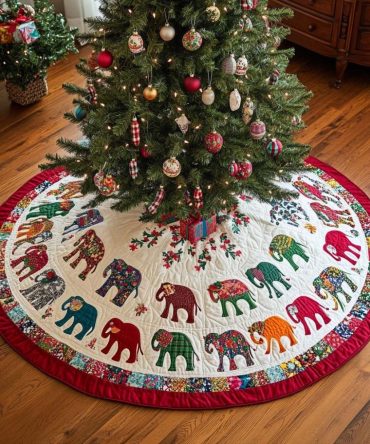 Festive Parade Tree Skirt — Custom-Made Holiday Parade Motif, Vibrant Colors, Heavyweight Fabric, Perfect For Family Gatherings