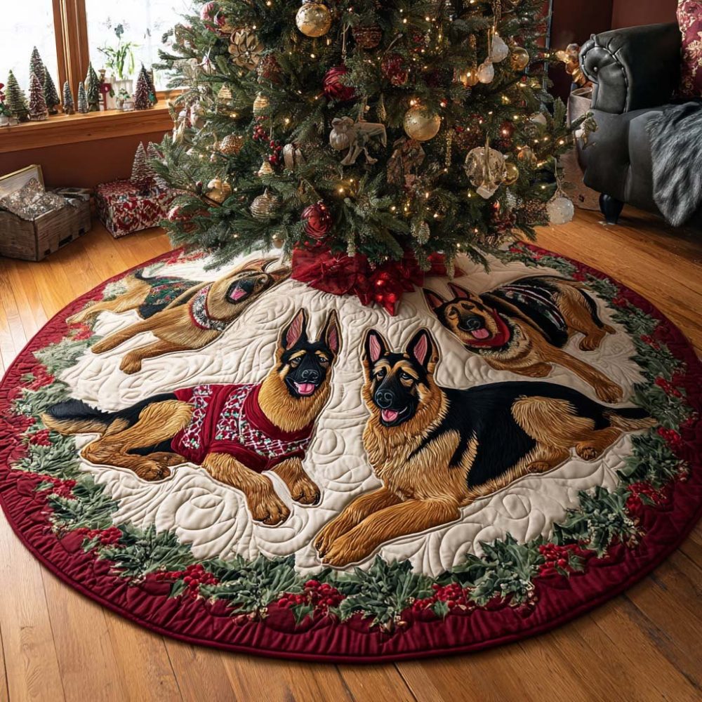 Premium Made-To-Order Watcher Tree Skirt — Elegant Embroidered Christmas Tree Skirt For Living Room & Mantel Décor