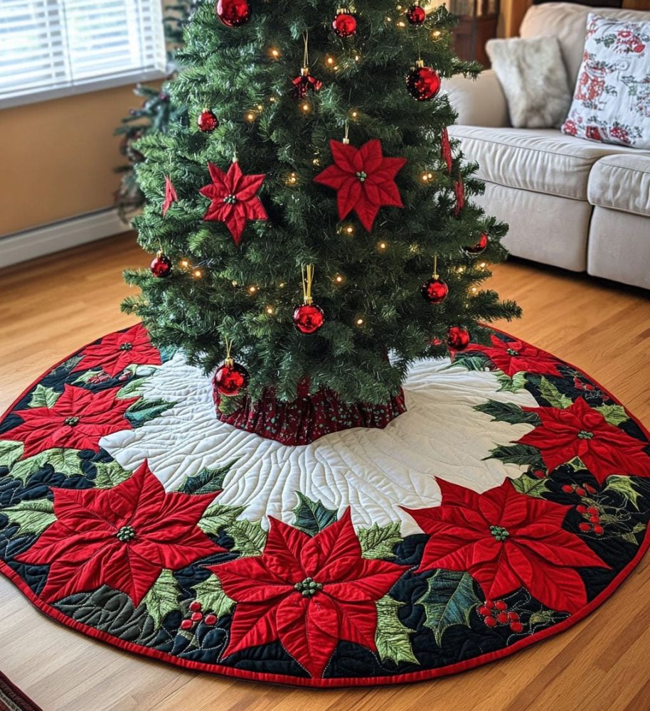 Cozy Holly Comfort Personalized Christmas Tree Skirt — Made-To-Order Plush Holiday Décor With Custom Sizing & Soft Backing