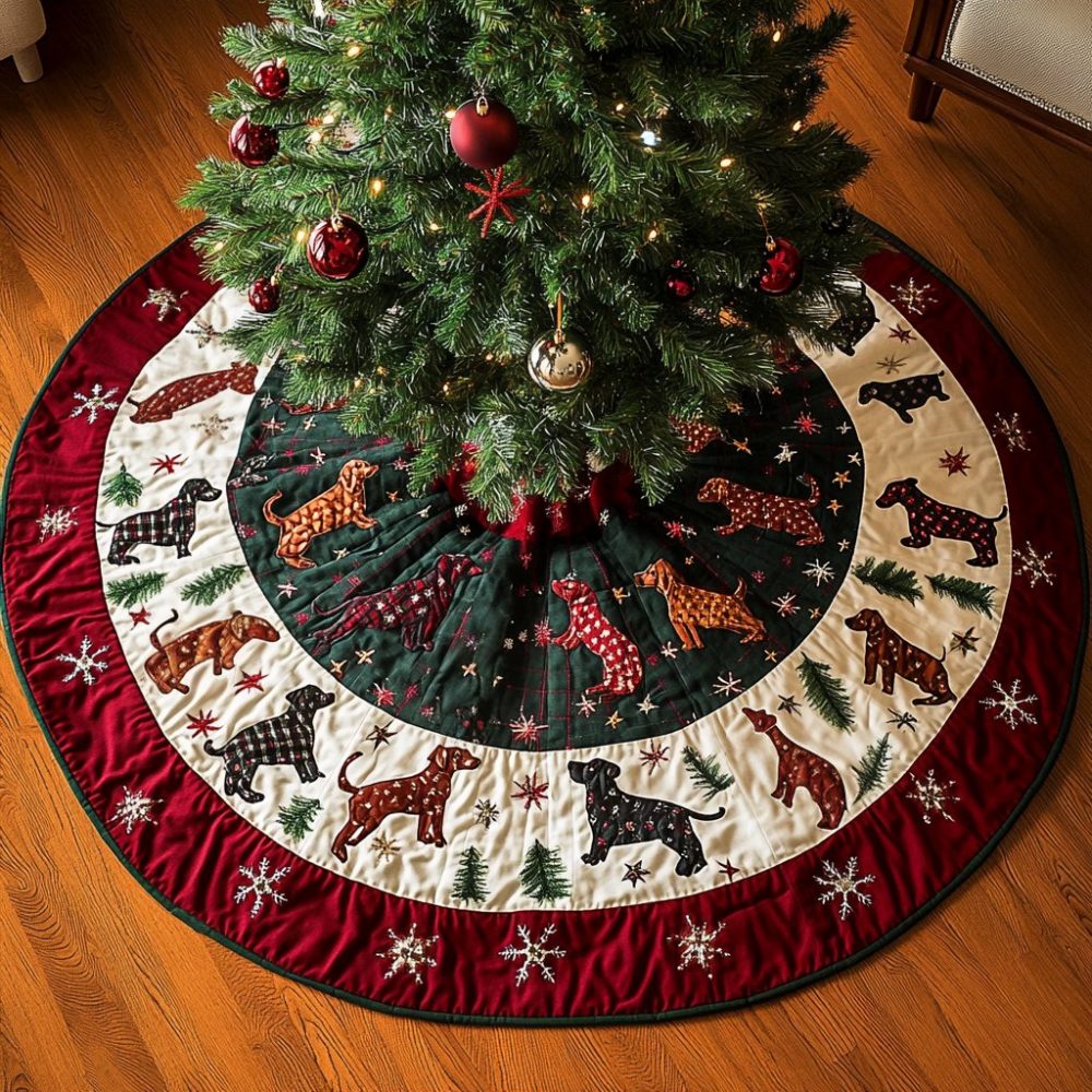 Hot Dog Happiness Tree Skirt — Cheerful Novelty Hot Dog Themed Christmas Skirt, Custom Sizes, Soft Plush & Gift-Ready Packaging