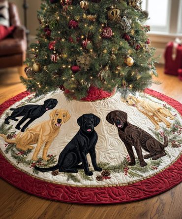 Paw Print Jingle Paws Christmas Tree Skirt - Custom Plush Holiday Skirt, Personalized Pet-Themed Décor, Handmade Gift Idea