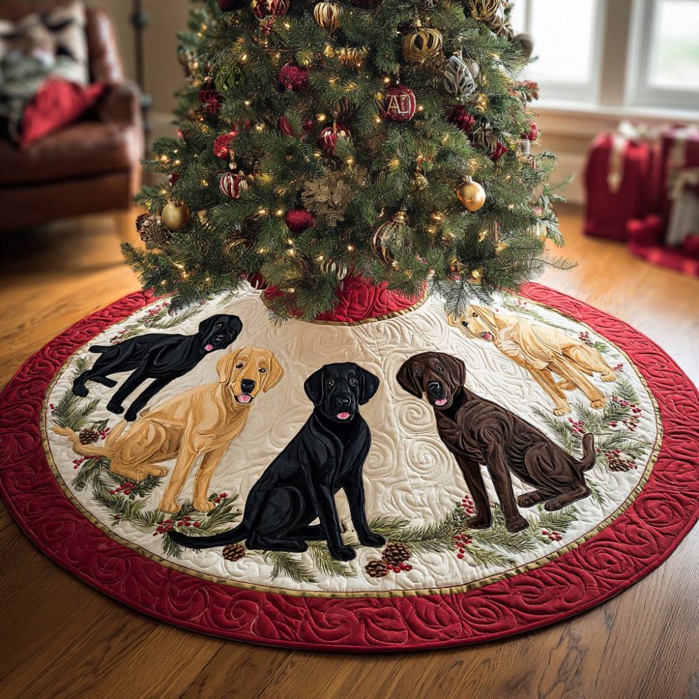 Paw Print Jingle Paws Christmas Tree Skirt - Custom Plush Holiday Skirt, Personalized Pet-Themed Décor, Handmade Gift Idea