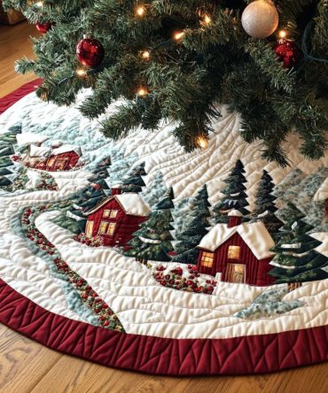 Festive Jingle Time Holiday Tree Skirt - Custom Plush Christmas Skirt With Classic Jingle Design, Personalized Seasonal Décor, Handcrafted