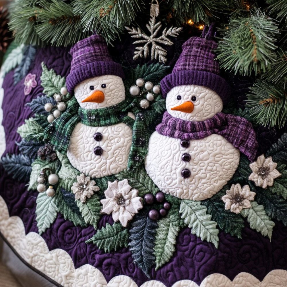 Jolly Trio Christmas Tree Skirt — Custom Made-To-Order Holiday Base With Trio Motifs, Premium Soft Fabric, Multiple Sizes Available