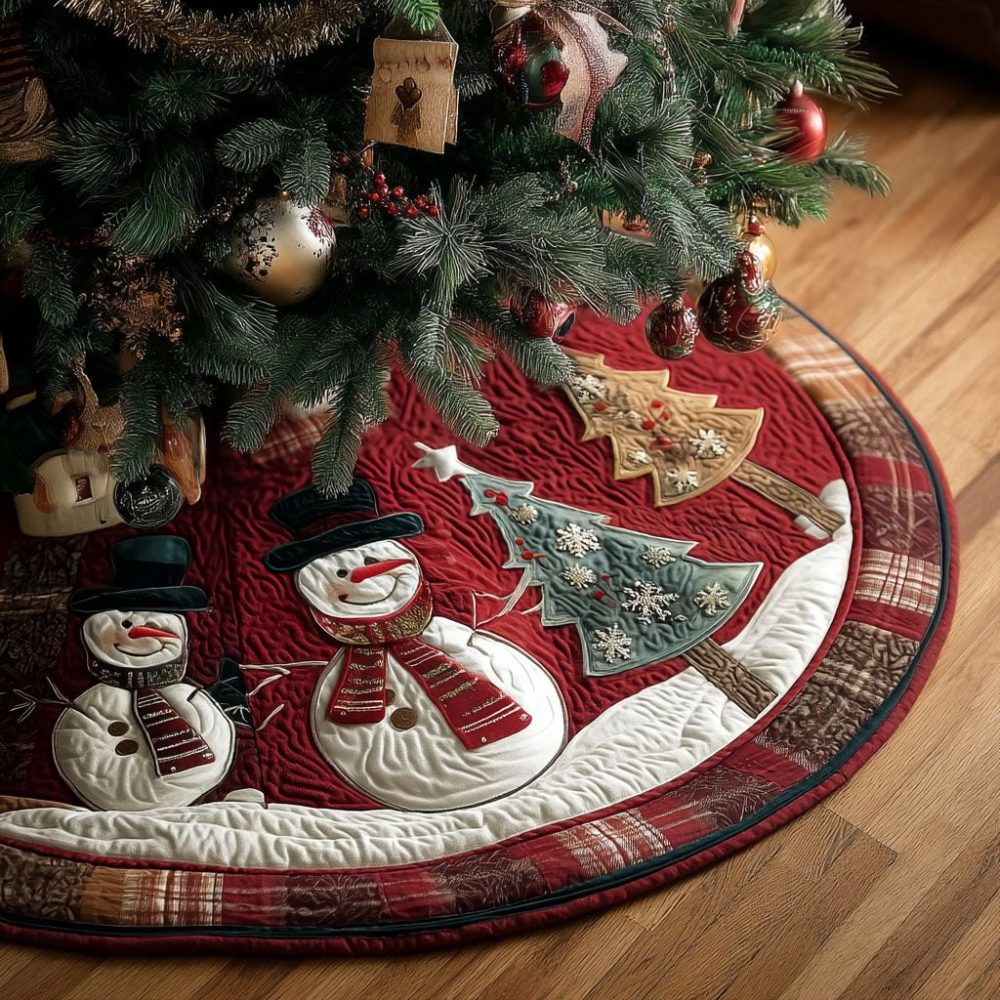 Jolly Winter Charm Christmas Tree Skirt — Custom-Made Holiday Base With Classic Winter Motifs, Plush Finish, Personalized Options