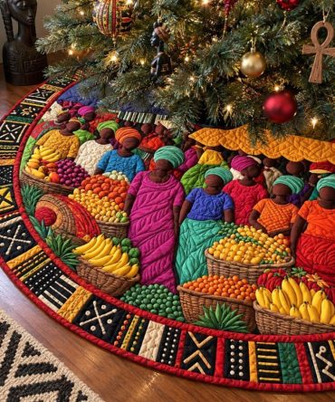 Journey Through Africa Made-To-Order Tree Skirt — Customizable Pan-African Holiday Base With Bold Cultural Patterns
