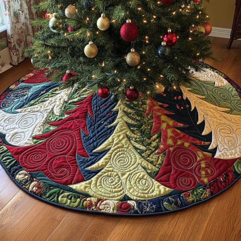 Evergreen Twist Made-To-Order Christmas Tree Skirt — Premium Custom Holiday Base With Elegant Evergreen Motif, Durable & Soft