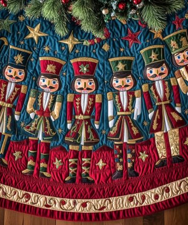 Holiday Soldiers Tree Skirt — Classic Toy Soldier & Nutcracker Design, Custom Sizes & Premium Fabric For Festive Mantels