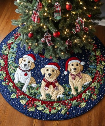 Labrado Dream Quilted Christmas Tree Skirt - Made-To-Order Luxury Holiday Mat With Pet-Friendly Design And Handcrafted Soft Finish