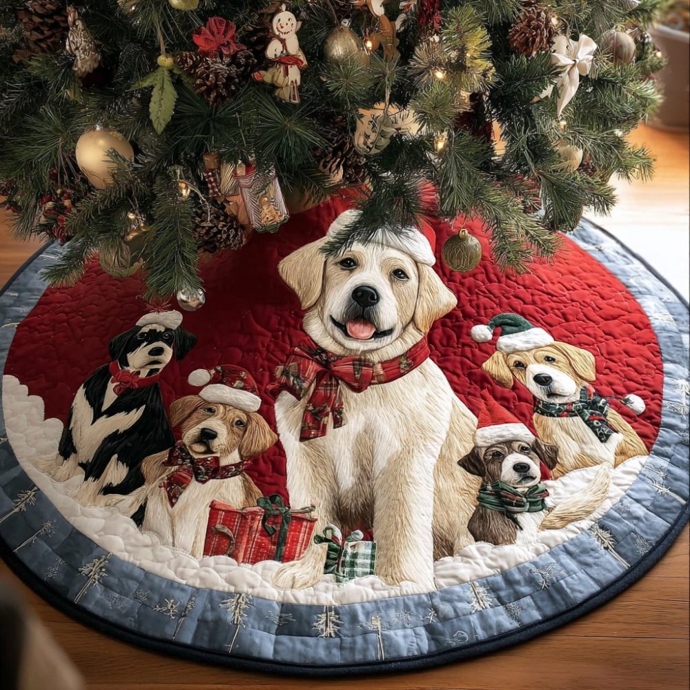 Labrado Spirit Holiday Tree Skirt — Festive Custom Dog Silhouette Christmas Skirt, Made-To-Order And Handcrafted For Seasonal Cheer