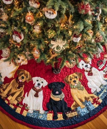 Labrador Retriever Yuletide Tree Skirt — Premium Pet-Themed Christmas Base, Custom Sizes, Handmade With Personalized Options For Dog Lovers