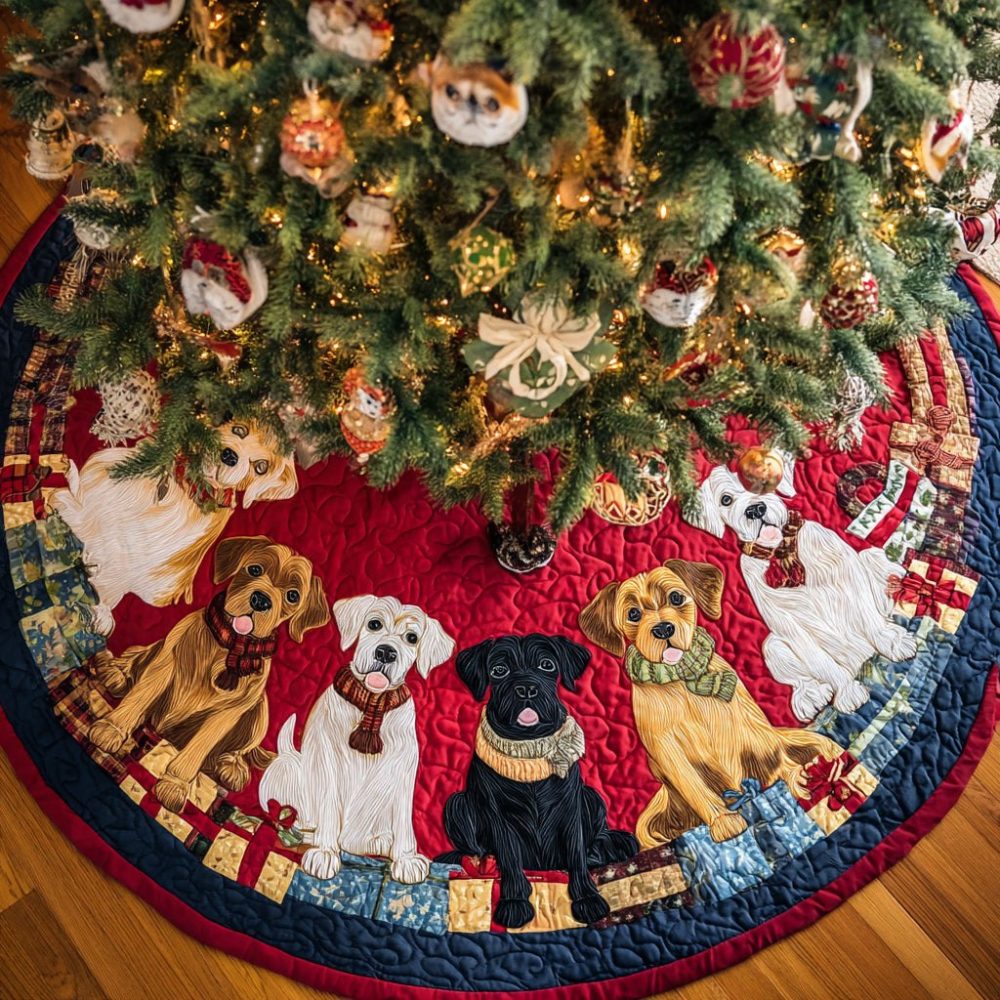 Labrador Retriever Yuletide Tree Skirt — Premium Pet-Themed Christmas Base, Custom Sizes, Handmade With Personalized Options For Dog Lovers