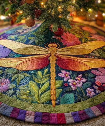 Lavender Petal Dance Christmas Tree Skirt — Elegant Lavender Floral Holiday Tree Skirt, Handcrafted & Customizable, Made-To-Order