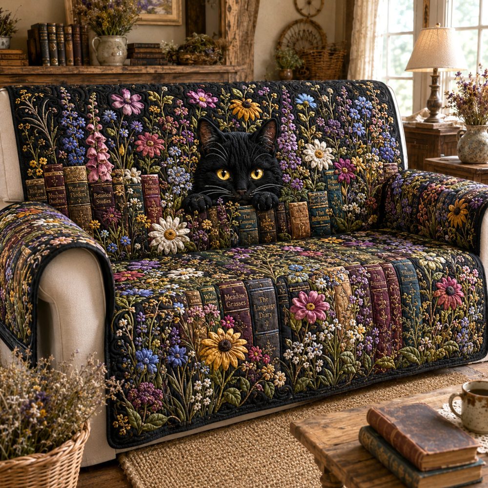 Elegant Lavender Quilted Sofa Slipcover – Soft Stretch Couch Protector, Reversible, Non-Slip, Pet & Kid Friendly, Machine Washable