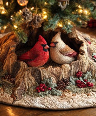 Custom Loving Pair Tree Skirt - Handcrafted Holiday Tree Skirt Featuring Two Pets, Premium Fabric, Personalized & Made To Order