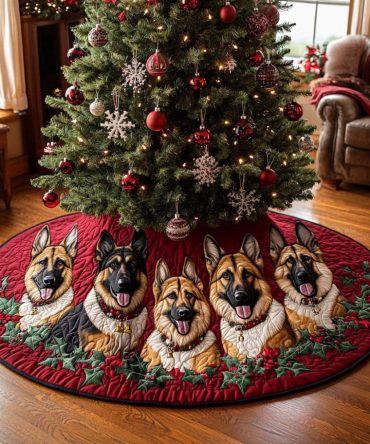 Personalized 'Loyal' Dog Breed Tree Skirt - Custom Holiday Tree Skirt For Pet Lovers, Handmade, Premium Materials, Made To Order