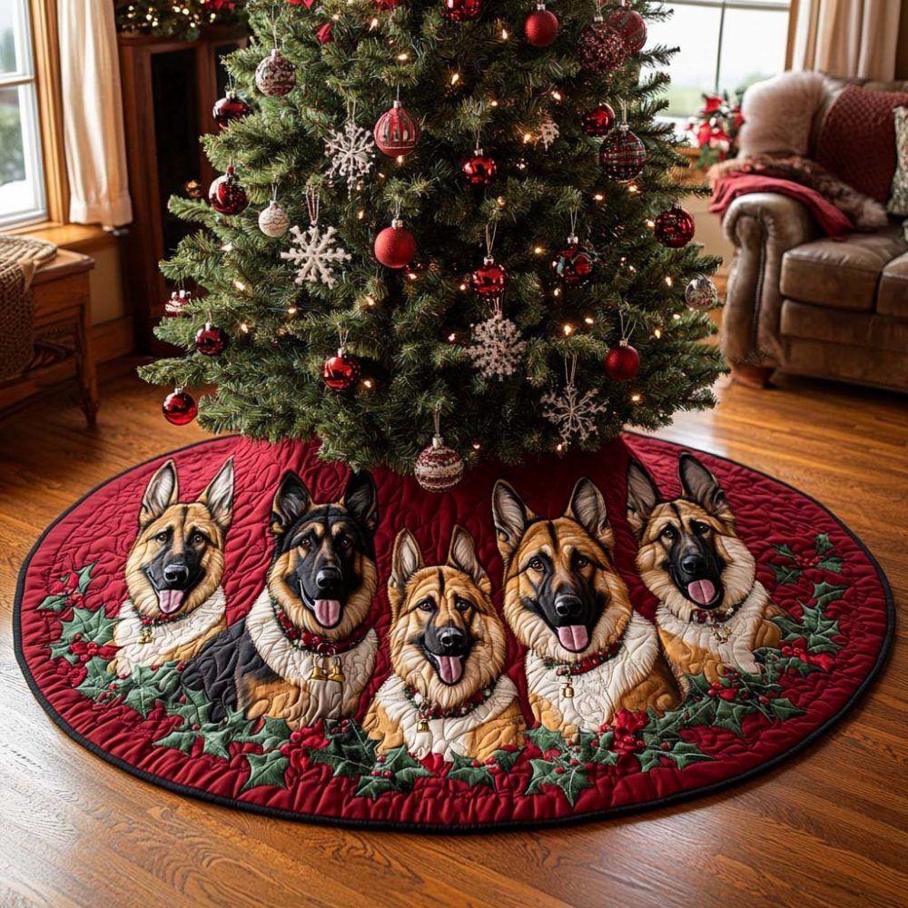 Personalized 'Loyal' Dog Breed Tree Skirt - Custom Holiday Tree Skirt For Pet Lovers, Handmade, Premium Materials, Made To Order