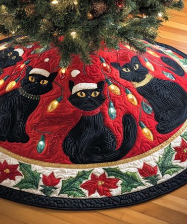 Custom Lunar Moon Tree Skirt - Handmade Holiday Tree Skirt With Celestial Night Design, Premium Cotton, Made To Order