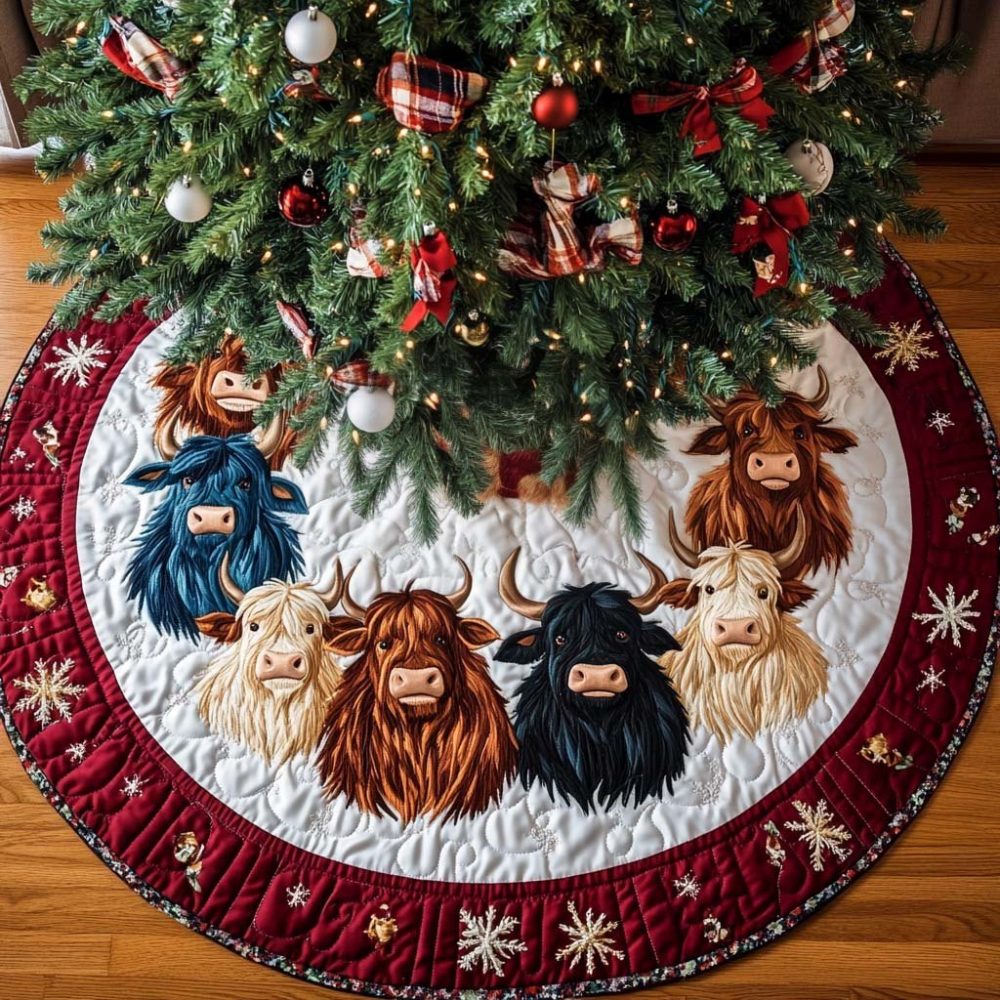 Meadow Friends Holiday Tree Skirt — Handmade Woodland Animal & Floral Skirt, Customizable, Premium Felt, Made-To-Order