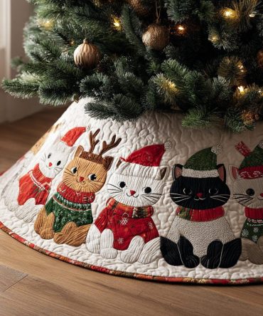 Personalized Paws Crew Holiday Tree Skirt — Handmade Pet-Themed Christmas Tree Skirt, Custom Sizes & Fast Made-To-Order Delivery