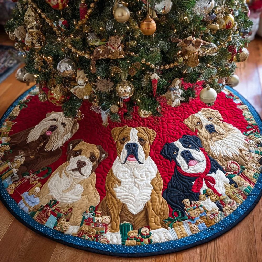 Custom Pitbull Holiday Tree Skirt — Premium Made-To-Order Christmas Tree Skirt, Plush & Personalized For Pit Bull Owners