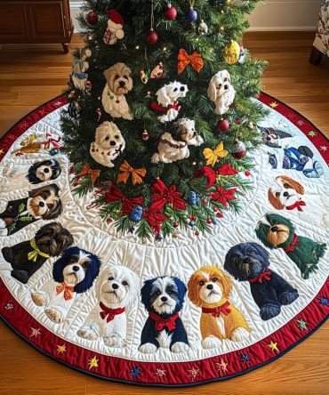 Custom Shih Tzu Wishes Holiday Tree Skirt — Made-To-Order Premium Christmas Tree Skirt, Plush & Personalized Keepsake For Pet Lovers