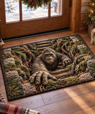 Mossy Sasquatch Trail Doormat - Heavy-Duty Coir Welcome Mat, Outdoor Non-Slip, All-Weather, Eco-Friendly Porch Rug