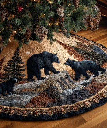 Mountain Kin Place Holiday Tree Skirt — Handmade Family-Style Christmas Tree Skirt, Durable Rustic Decor For Cozy Cabins & Homes