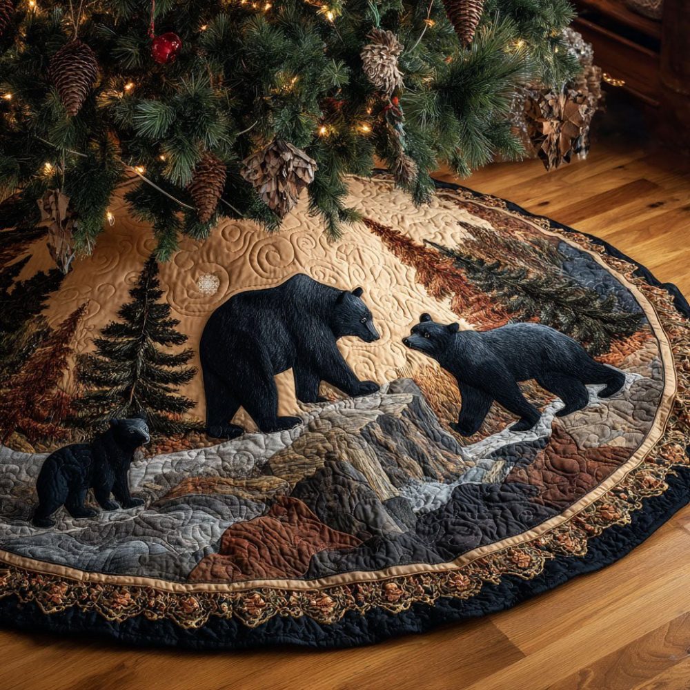 Mountain Kin Place Holiday Tree Skirt — Handmade Family-Style Christmas Tree Skirt, Durable Rustic Decor For Cozy Cabins & Homes