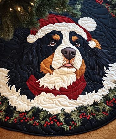 Handcrafted Mountain Majesty Christmas Tree Skirt — Luxury Custom Holiday Skirt For Cabin, Lodge & Rustic Home Decor