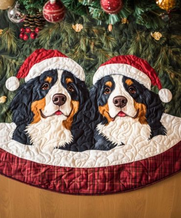Rustic Mountain Pride Christmas Tree Skirt — Handmade Custom Holiday Skirt With Alpine Lodge & Cabin Decor Vibes